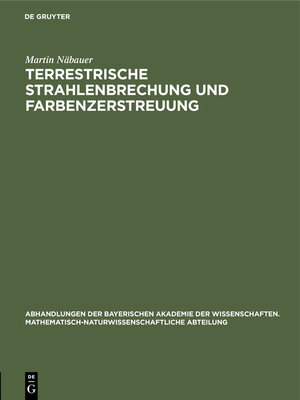 cover image of Terrestrische Strahlenbrechung und Farbenzerstreuung